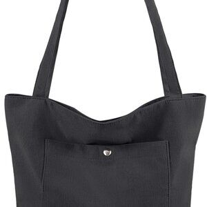 Corduroy Tote Bag for Women, Large Capacity, Adjustable Shoulder Strap, Main Zip